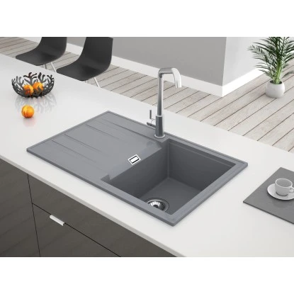 Einbauspüle Granitverbundwerkstoff Grau 2 Einbauspüle Granitverbundwerkstoff Grau – Bild 2