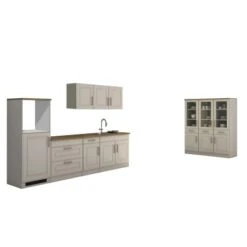 Held Möbel Küchenzeile Rom 290 Cm Landhaus Weiß Matt Ohne E-Geräte