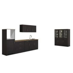 Held Möbel Küchenzeile Rom 290 Cm Landhaus Grau Matt Ohne E-Geräte