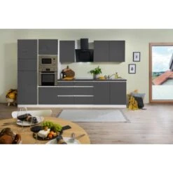 Respekta Premium Küchenzeile Grifflos 335 Cm Grau Hochglanz-Weiß -Küchenutensilien Angebote 10717 4384 GLRP335HWGGKE 2