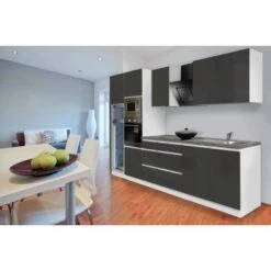 Respekta Premium Küchenzeile Grifflos 335 Cm Grau Hochglanz-Weiß -Küchenutensilien Angebote 10717 4384 glrp335hwggke 2 1