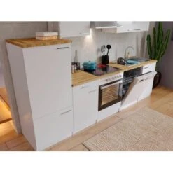 Respekta Economy Küchenzeile KB280WWC 280 Cm Weiß -Küchenutensilien Angebote 1316 4384 neu KB280WWCG 03