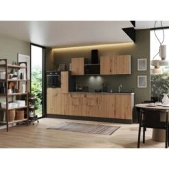 Respekta Selection Küchenzeile Elisabeth RS310HGAH 310 Cm Artisan Eiche Nb.-Grau