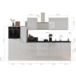 Respekta Selection Küchenzeile Elisabeth RS310HGAH 310 Cm Artisan Eiche Nb.-Grau -Küchenutensilien Angebote 145621 4384 3