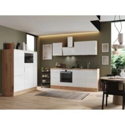 Respekta Selection Küchenzeile Elisabeth RS370AWH 370 Cm Weiß-Artisan Eiche Nb.