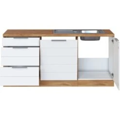 Held Möbel Winkelküche 240 Cm - 180 Cm Matt Weiß-Wotaneiche Ohne E-Geräte -Küchenutensilien Angebote 14 11016600 1012.6291 2a 3