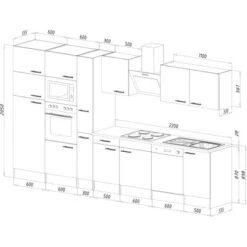 Respekta Küchenzeile Ohne E-Geräte 370 Cm Schwarz Seidengl.-Eiche York -Küchenutensilien Angebote 14 4384 LBKB370EYSMIGKE 04