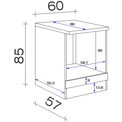 Flex-Well Exclusiv Herdumbauschrank Morena 60cm Basaltgrau Matt - San Remo Eiche 2 Flex-Well Exclusiv Herdumbauschrank Morena 60cm Basaltgrau Matt - San Remo Eiche – Bild 2