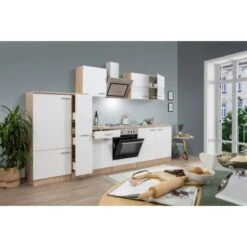 Respekta Economy Küchenzeile KB300ESWS 300 Cm Weiß-Eiche Sägerau -Küchenutensilien Angebote 1712140 KB300ESWS 02