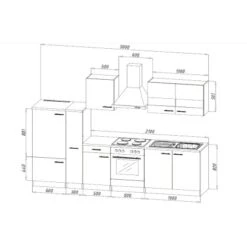 Respekta Economy Küchenzeile KB300ESWS 300 Cm Weiß-Eiche Sägerau -Küchenutensilien Angebote 1712140 KB300ESWS 03