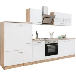 Respekta Economy Küchenzeile KB300ESWS 300 Cm Weiß-Eiche Sägerau -Küchenutensilien Angebote 1712140 KB300ESWS 04