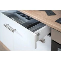 Respekta Economy Küchenzeile KB300ESWS 300 Cm Weiß-Eiche Sägerau -Küchenutensilien Angebote 1712140 KB300ESWS 11