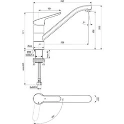 Ideal Standard Küchenarmatur Ceraflex BlueStart Vorfenstermontage Chrom -Küchenutensilien Angebote 188283 3049 6