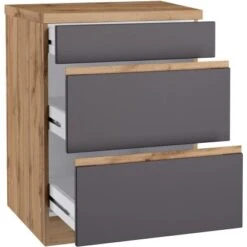 Held Möbel Küchenunterschrank Turin 60 Cm Mit Auszügen Graphit/Wotaneiche -Küchenutensilien Angebote 189397 11016600 S 03