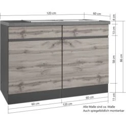 Held Möbel Spülenunterschrank Turin 120 Cm Mit 2 Türen Graphit/Wotaneiche 17 Held Möbel Spülenunterschrank Turin 120 Cm Mit 2 Türen Graphit/Wotaneiche -Küchenutensilien Angebote 189424 11016600 VM 05