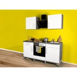 Menke Küchenzeile Rack-Time 2 Weiß Hochglanz 180 Cm