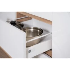 Respekta Küchenzeile GLRP380HESW Grifflos 380 Cm Weiß Hochglanz-Sonoma Eiche 24 Respekta Küchenzeile GLRP380HESW Grifflos 380 Cm Weiß Hochglanz-Sonoma Eiche -Küchenutensilien Angebote 22020 Detailbild Schublade