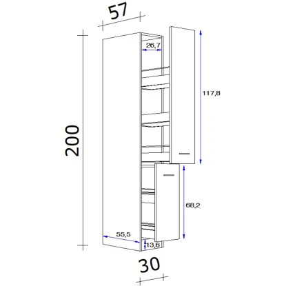 Flex-Well Exclusiv Apotheker-Hochschrank Orlando 30 Cm Kaschmir Glanz-Sonoma Eic 2 Flex-Well Exclusiv Apotheker-Hochschrank Orlando 30 Cm Kaschmir Glanz-Sonoma Eic – Bild 2