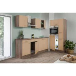 Respekta Economy Küchenzeile KB300EYC 300 Cm Cappuccino-Eiche York Nachb.