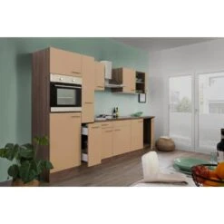 Respekta Economy Küchenzeile KB300EYC 300 Cm Cappuccino-Eiche York Nachb. -Küchenutensilien Angebote 2494334 4834 KB300EYC 02