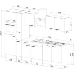 Respekta Economy Küchenzeile KB300EYC 300 Cm Cappuccino-Eiche York Nachb. -Küchenutensilien Angebote 2494334 4834 KB300EYC 04