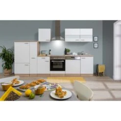 Respekta Küchenzeile KB310ESWC Weiß-Eiche Sägerau Nachbildung