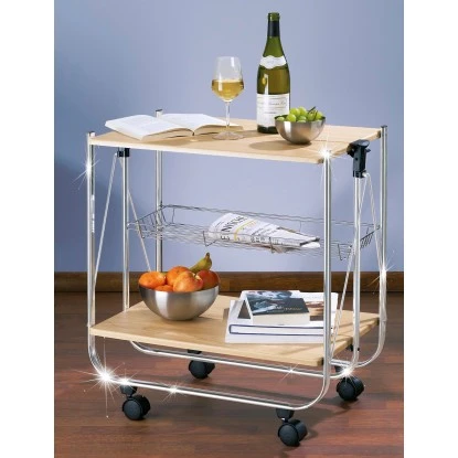 Wenko Servierwagen Dinett Deluxe Ahorn-Nachbildung 3 Wenko Servierwagen Dinett Deluxe Ahorn-Nachbildung – Bild 3