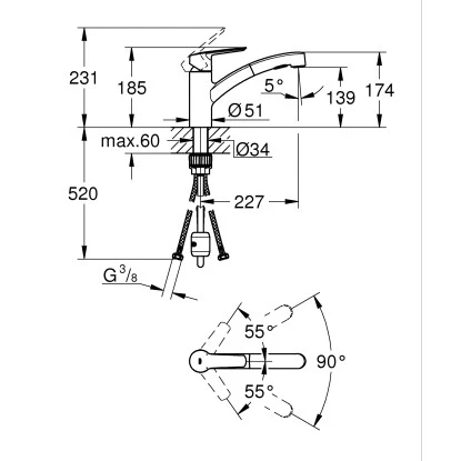 Grohe QuickFix Einhand-Spültischbatterie Start Schwarz 5 Grohe QuickFix Einhand-Spültischbatterie Start Schwarz – Bild 5