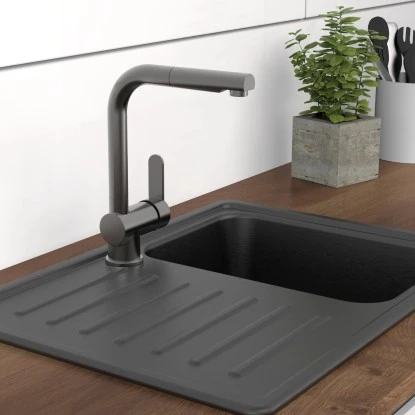 Schütte Spültischarmatur Mit Herausziehbarem Auslauf London Graphit Matt 16 Schütte Spültischarmatur Mit Herausziehbarem Auslauf London Graphit Matt – Bild 16