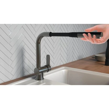 Schütte Spültischarmatur Mit Herausziehbarem Auslauf London Graphit Matt 6 Schütte Spültischarmatur Mit Herausziehbarem Auslauf London Graphit Matt – Bild 6