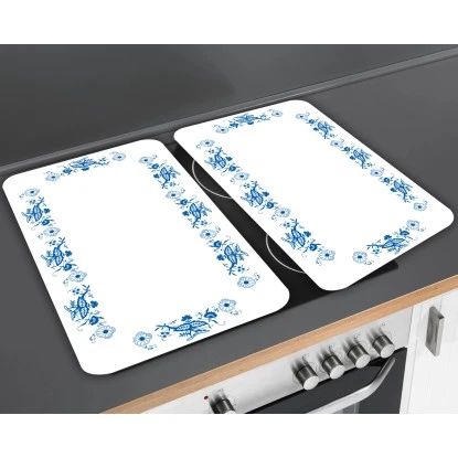 Wenko Herdabdeckplatten Universal Blaue Rankblüten 2er Set Mehrfarbig 2 Wenko Herdabdeckplatten Universal Blaue Rankblüten 2er Set Mehrfarbig – Bild 2