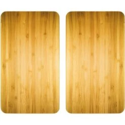 Wenko Herdabdeckplatten Universal Holz-Optik 2er Set Braun