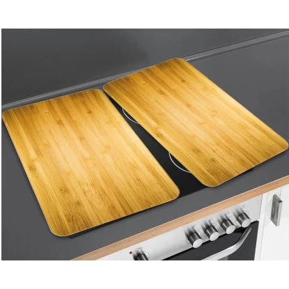 Wenko Herdabdeckplatten Universal Holz-Optik 2er Set Braun 2 Wenko Herdabdeckplatten Universal Holz-Optik 2er Set Braun – Bild 2