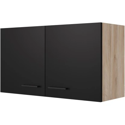 Flex-Well Exclusiv Oberschrank Capri 100 Cm Schwarz Matt-Endgrain Oak 1 Flex-Well Exclusiv Oberschrank Capri 100 Cm Schwarz Matt-Endgrain Oak