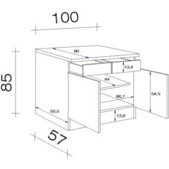 Flex-Well Exclusiv Unterschrank Capri 100 Cm Schwarz Matt-Endgrain Oak -Küchenutensilien Angebote 4070247 4051 VM US100 28mm
