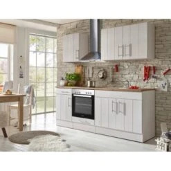 Respekta Premium Küchenzeile Landhaus 210 Cm Lärche Weiß Matt -Küchenutensilien Angebote 4080107 4384 4