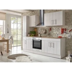 Respekta Premium Küchenzeile Landhaus 240 Cm Lärche Weiß Matt -Küchenutensilien Angebote 4080123 4384 4