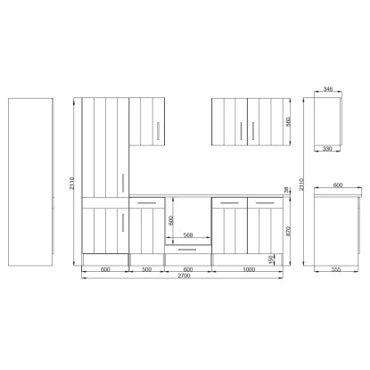 Respekta Premium Küchenzeile Landhaus 270 Cm Lärche Weiß Matt 8 Respekta Premium Küchenzeile Landhaus 270 Cm Lärche Weiß Matt – Bild 8