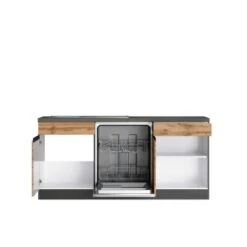 Held Möbel Winkelküche Turin 240 X 300 Cm Wotaneiche-Graphit Mit E-Geräten -Küchenutensilien Angebote 4335 11016600 1117.6310 2b