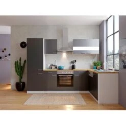 Respekta Winkelküche KBL280WGCGKEG 280 X 172 Cm Grau-Weiß-Butcher Nussbaum -Küchenutensilien Angebote 4384 neu KBL280WGCGKEG 02