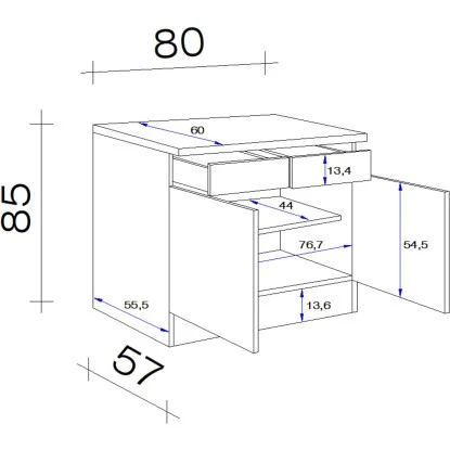 Flex-Well Exclusiv Unterschrank Vintea 80 Cm Magnolie Matt - Lancelot Oak 2 Flex-Well Exclusiv Unterschrank Vintea 80 Cm Magnolie Matt - Lancelot Oak – Bild 2