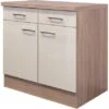 Flex-Well Exclusiv Unterschrank Orlando 80 Cm Kaschmir Glanz-Sonoma Eiche