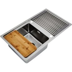 Respekta Einbauspüle Chicago 86 Cm X 50 Cm Edelstahl -Küchenutensilien Angebote 45546 4384 CHICAGO86X50 05