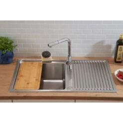 Respekta Einbauspüle Chicago 86 Cm X 50 Cm Edelstahl -Küchenutensilien Angebote 45546 4384 CHICAGO86X50 12