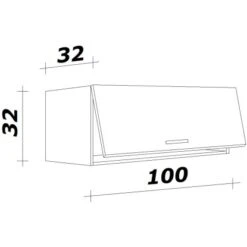 Flex-Well Exclusiv Kurz-Oberschrank Capri 100 X 32 Cm Schwarz Matt-Endgrain Oak -Küchenutensilien Angebote 47584070209 4051 VM KHW100