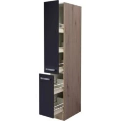 Flex-Well Exclusiv Apotheker-Hochschrank Lara 30 Cm Anthrazit-San Remo Eiche