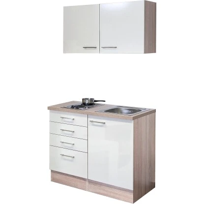 Flex-Well Exclusiv Miniküche Orlando 100 Cm Kaschmir Glanz-Sonoma Eiche 2 Flex-Well Exclusiv Miniküche Orlando 100 Cm Kaschmir Glanz-Sonoma Eiche – Bild 2