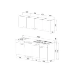 Respekta Küchenzeile KB195EYS 195 Cm Schwarz-Eiche York Nachbildung 11 Respekta Küchenzeile KB195EYS 195 Cm Schwarz-Eiche York Nachbildung -Küchenutensilien Angebote 5208442 4384 3 3