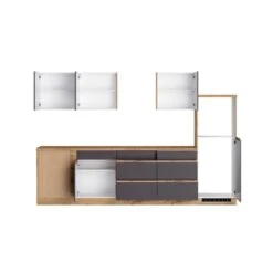 Held Möbel Winkelküche Turin 300 X 240 Cm Graphit-Wotaneiche Ohne E-Geräte -Küchenutensilien Angebote 5225 11016600 1130.6311 2a