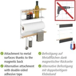Wenko Küchenregal Magna Magnetisches Regal Zur Befestigung Ohne Bohren Weiß 14 Wenko Küchenregal Magna Magnetisches Regal Zur Befestigung Ohne Bohren Weiß -Küchenutensilien Angebote 548534 1068 03